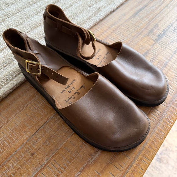 AURORA SHOE CO. Brown Leather Mary Janes Shoes Sz 8.5 - Picture 2 of 6